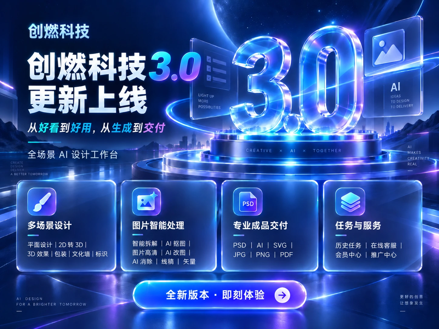 创燃科技3.0 更新上线，全场景AI设计工作台